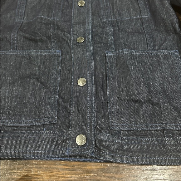 💥LAST DAY💥abercrombie kids Girl's Dark Wash Jean Jacket With Red Plaid Details … - Picture 2 of 10